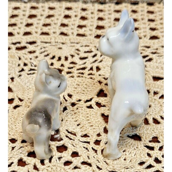Pair of Vintage Porcelain French Bulldog Dog Figurines 2 Sizes Japan - Picture 5 of 10
